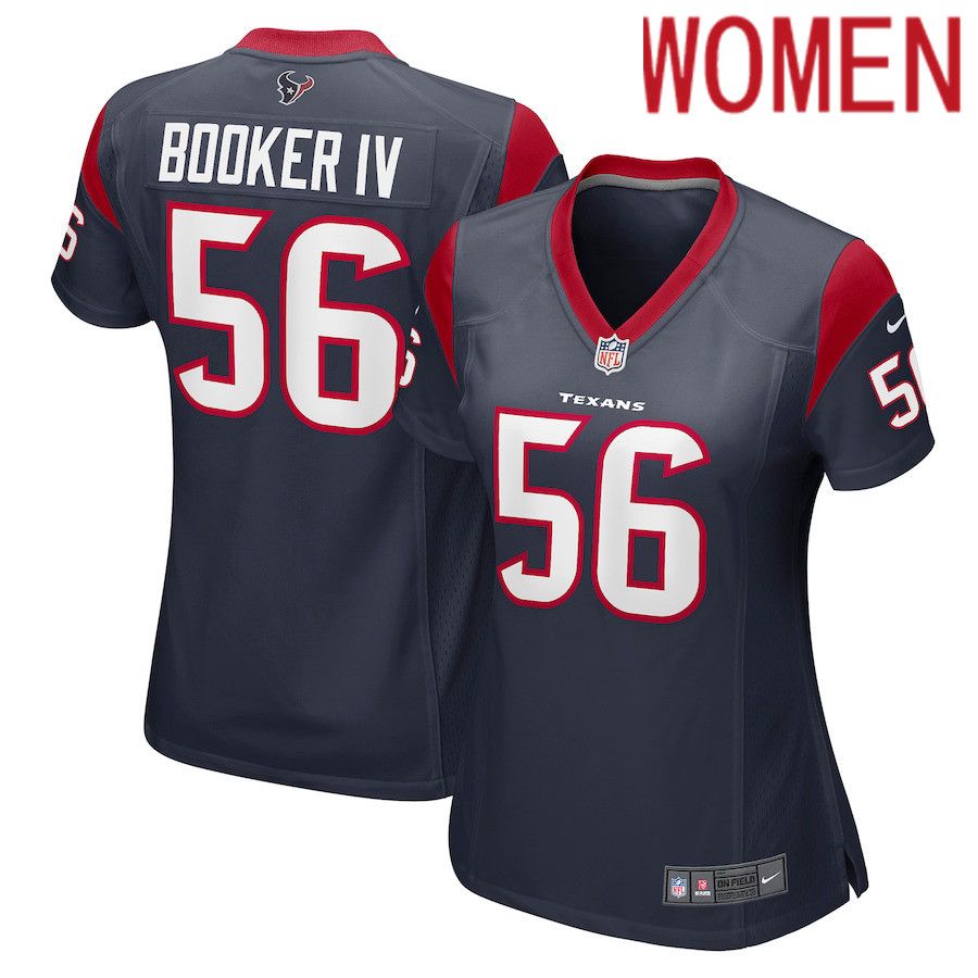 Women Houston Texans #56 Thomas Booker IV Nike Navy Player Game NFL Jersey->women nfl jersey->Women Jersey